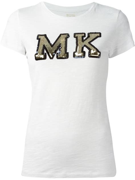 white and gold michael kors shirt|Michael Kors t shirt.